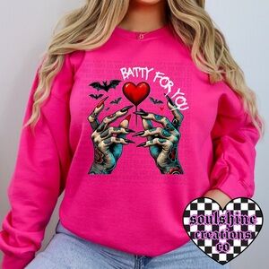 Batty for You Valentines Sweatshirt Unisex Edgy Alt Witchy Vibes